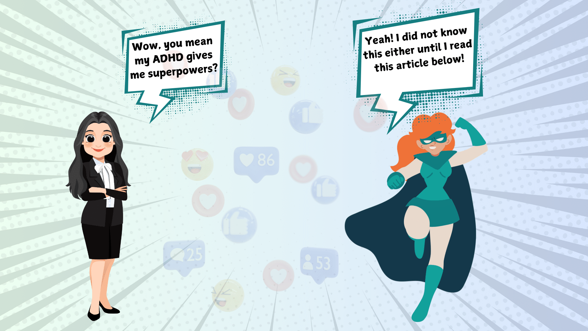 ADHD Super powers comic style photo 