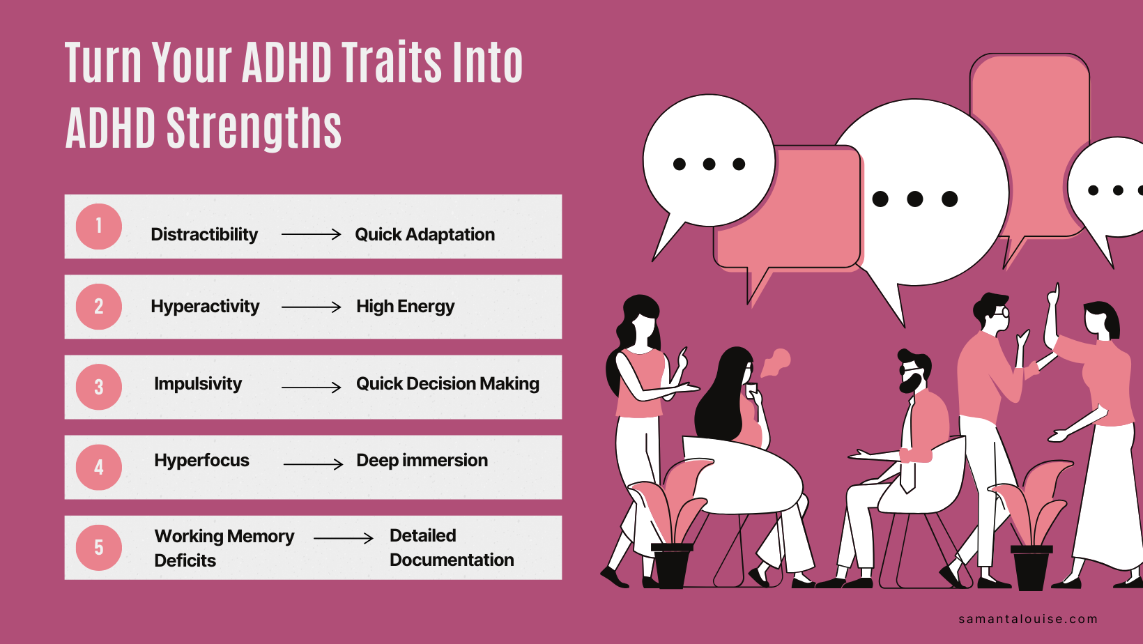 Turn adhd challenges into adhd strengths infographics 